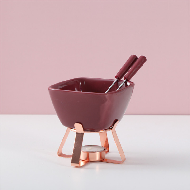 Radošs DIY saldējuma un siera karstais katls - uzkarsēts šokolādes un siera karstais katls - skandināvu stila keramikas izolēta krāsns