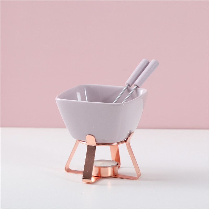 Radošs DIY saldējuma un siera karstais katls - uzkarsēts šokolādes un siera karstais katls - skandināvu stila keramikas izolēta krāsns