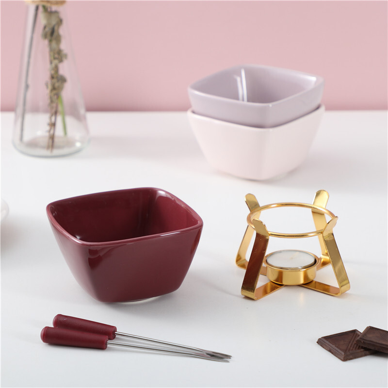 Radošs DIY saldējuma un siera karstais katls - uzkarsēts šokolādes un siera karstais katls - skandināvu stila keramikas izolēta krāsns