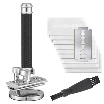 Vīriešu skuveklis ar tādu pašu stilu, misiņa manuālais vintage skuveklis, vecmodīgs metāla skuveklis, matu griezējs