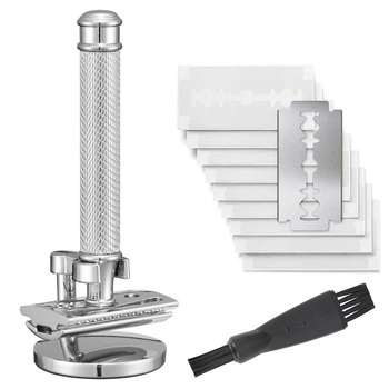 Vīriešu skuveklis ar tādu pašu stilu, misiņa manuālais vintage skuveklis, vecmodīgs metāla skuveklis, matu griezējs