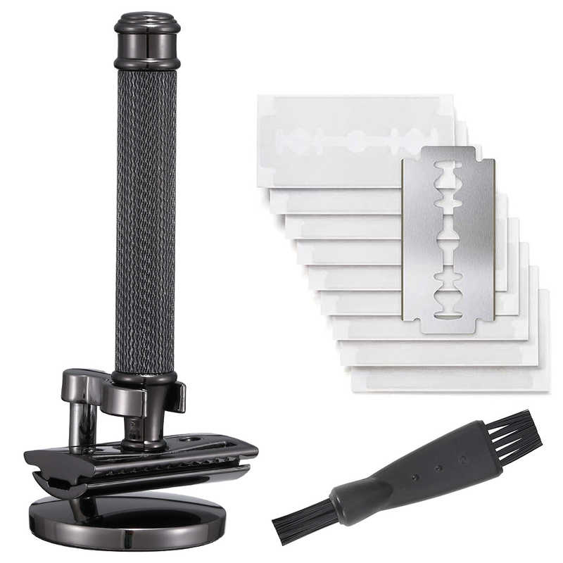 Vīriešu skuveklis ar tādu pašu stilu, misiņa manuālais vintage skuveklis, vecmodīgs metāla skuveklis, matu griezējs