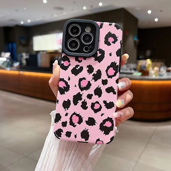 Ροζ λεοπάρ θήκη για Apple iPhone 15 Pro Max, iPhone 12/13/11, πλήρης κάλυψη, 7/8p, μαλακή θήκη, X/XM/14p.