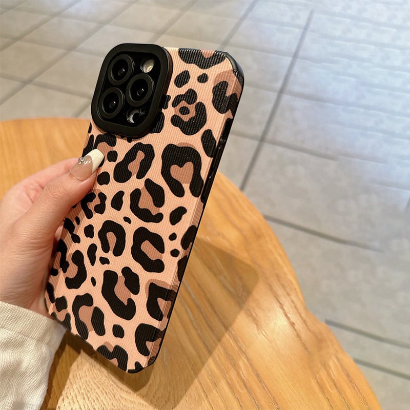 Ροζ λεοπάρ θήκη για Apple iPhone 15 Pro Max, iPhone 12/13/11, πλήρης κάλυψη, 7/8p, μαλακή θήκη, X/XM/14p.