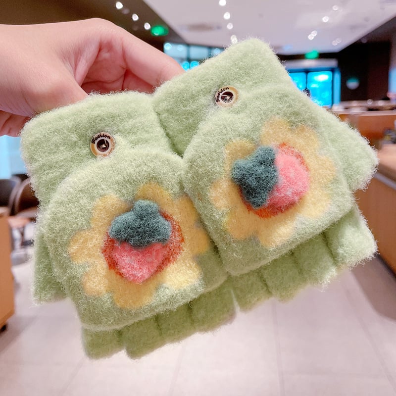 Gyermek meleg kesztyű fedéllel, félujjas, téli hideg elleni védelemmel, vastagított ötujjas kesztyű rajzfilmfigurákkal, diákoknak írásra alkalmas, utcai árusoknak és nagykereskedelemnek is alkalmas.