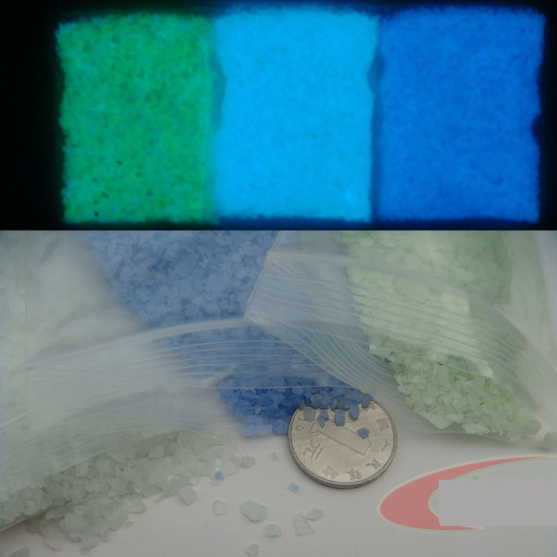 Furnizare directă din fabrică de pudră strălucitoare ultra-strălucitoare, multicoloră și pudră fluorescentă, procesată în nisip, pietriș și pietricele pentru decorare.