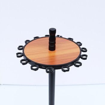 Нова стойка за риболовни въдици, 15 въдици, малка кръгла чиния, цвят дъб, преносима стойка за външна демонстрация, стойка за съхранение на риболовни въдици на едро.