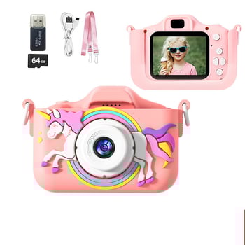 Нова трансгранична детска камера, може да прави снимки, да записва видеоклипове, да печата, цифрова камера за моментални снимки, пикселна играчка с висока разделителна способност