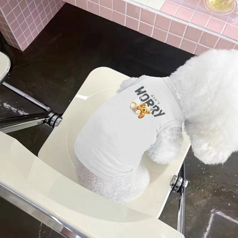 Пролетно/летни дрешки за кученца - Универсален жилетка за плюшени котки, син коте, против линеене, дишащи дрешки за домашни любимци