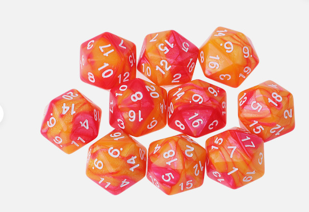 20 oldalú kétszínű csillagos égbolt dobókocka, akril asztali szerepjáték, többoldalú számdobókocka, húszoldalú dobókocka, csillagos égbolt kristály.