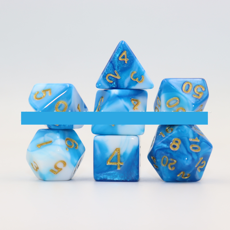Vegyes három- és kétszínű dobókockák közvetlen gyári szállítása DND társasjátékhoz, 7 darabos csomag, 4-20 fazettás, többoldalú akril dobókocka futójátékhoz.