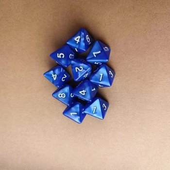 8 oldalú, többoldalú dobókocka gyöngy és márvány motívummal, Xiyin határokon átnyúló apró játék kiegészítők, 10 darabos készlet