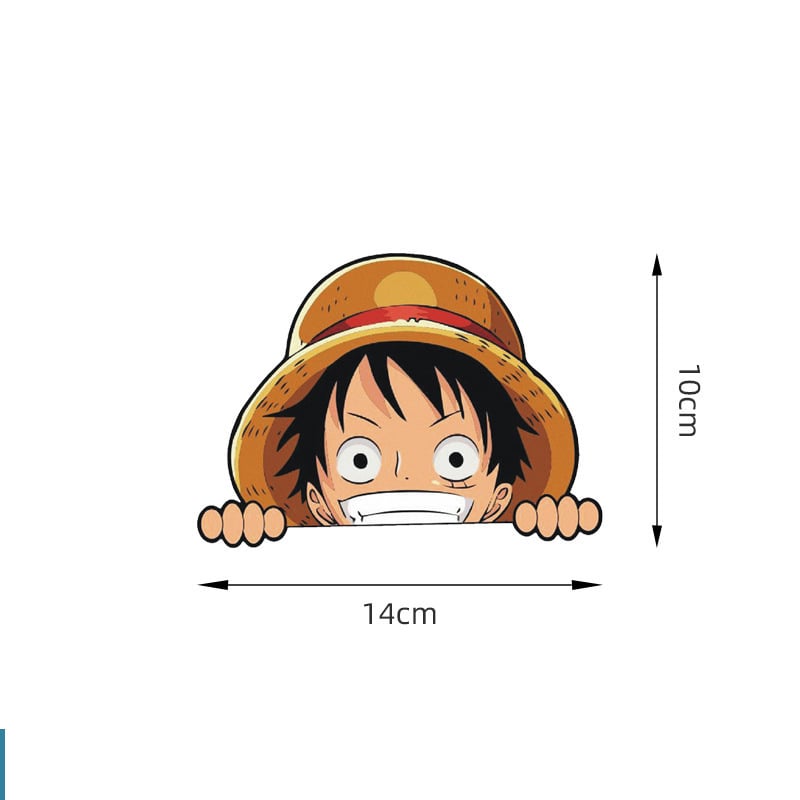Стикери за коли One Piece Luffy, стикери за покриване на надрасквания, стикери, креативни стикери за каросерии на автомобили, стикери за декорация с модификации на аниме анимационни филми.