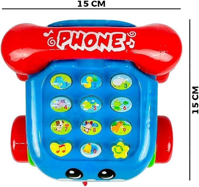 Играчка Телефон, Звук, Светлини, За дърпане, Пластмасов, 16х16х11 см
