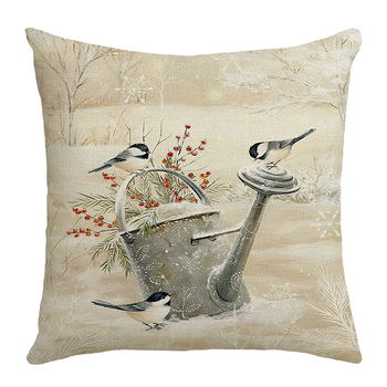 Jastučnica s božićnim printom sobova, poliester, moderna minimalistička blagdanska ukrasna jastučnica, jastuk za dnevni boravak i spavaću sobu, veleprodaja.