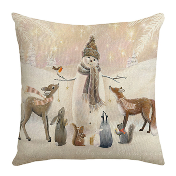 Jastučnica s božićnim printom sobova, poliester, moderna minimalistička blagdanska ukrasna jastučnica, jastuk za dnevni boravak i spavaću sobu, veleprodaja.