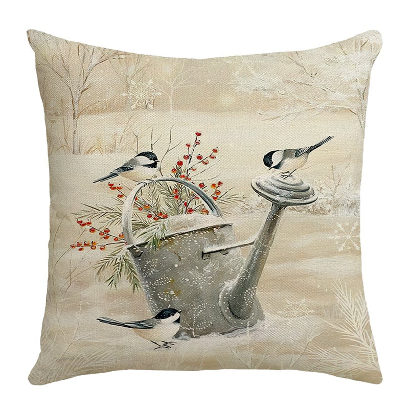 Jastučnica s božićnim printom sobova, poliester, moderna minimalistička blagdanska ukrasna jastučnica, jastuk za dnevni boravak i spavaću sobu, veleprodaja.