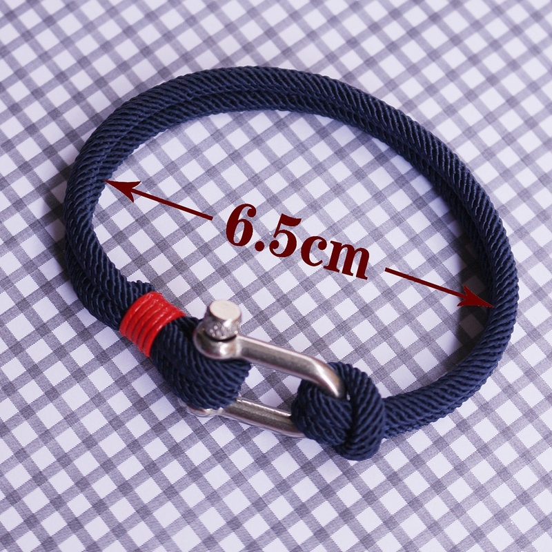 Új U alakú rozsdamentes acél csat, titán acél, gyorszáras csavaros csat, milánói cérna, piros kézikötél, uniszex karkötő pároknak