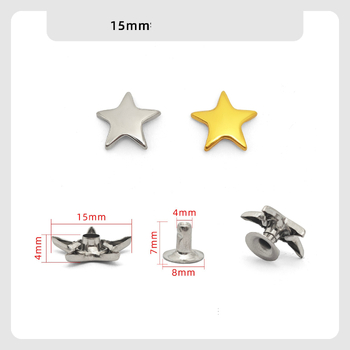 Jednostrane zakovice s petokrakom zvijezdom, ukrasne zakovice 20 komada za torbe, cipele i prtljagu