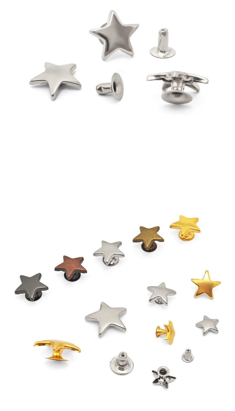 Jednostrane zakovice s petokrakom zvijezdom, ukrasne zakovice 20 komada za torbe, cipele i prtljagu