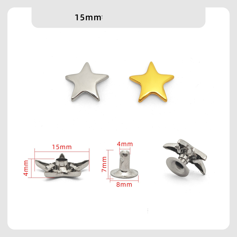 Jednostrane zakovice s petokrakom zvijezdom, ukrasne zakovice 20 komada za torbe, cipele i prtljagu