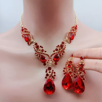 Populāri Eiropas un Amerikas dimanta auskari un kaklarotu komplekti, modes rotaslietu aksesuāri, universāls jauns stils 2024. gadam.