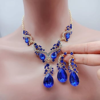 Populāri Eiropas un Amerikas dimanta auskari un kaklarotu komplekti, modes rotaslietu aksesuāri, universāls jauns stils 2024. gadam.