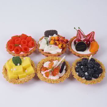 Προσομοιωμένος μαγνήτης ψυγείου από χαρτί για μάφιν, ψεύτικο γαλλικό κέικ με κρέμα, σκηνικό φωτογραφίας φαγητού για το Instagram, αντικείμενο έκθεσης.