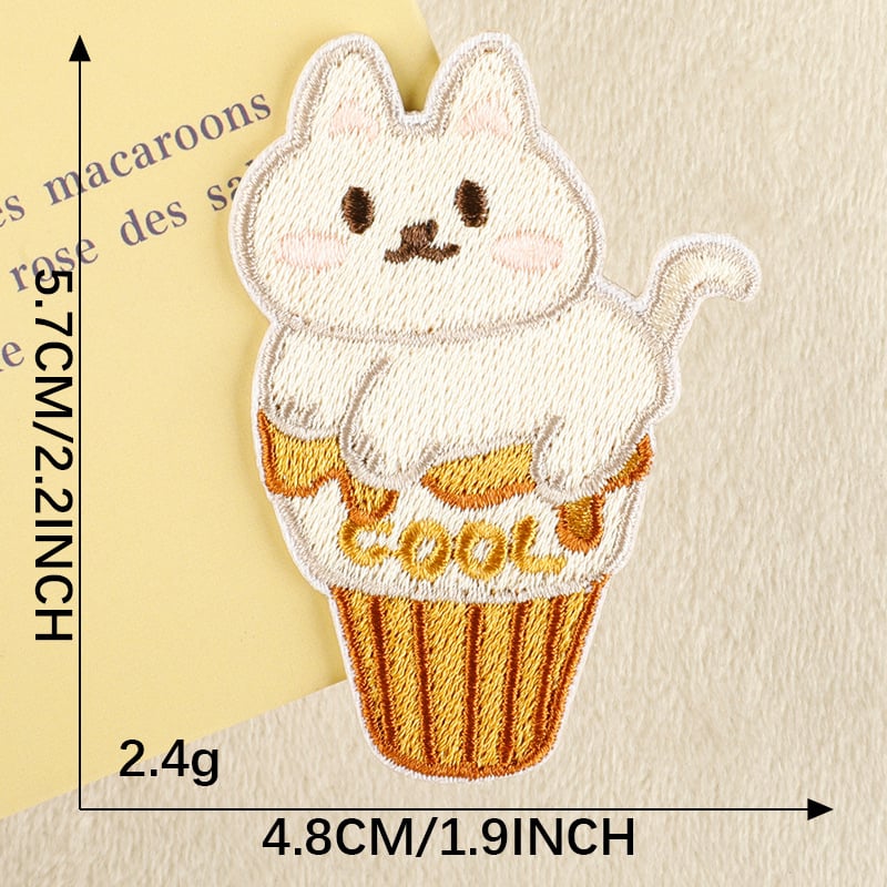 Novi vezeni našitak s crtanom mačkom, ukrasni dodaci, samoljepljivi našitak, modni dodaci, platneni našitak