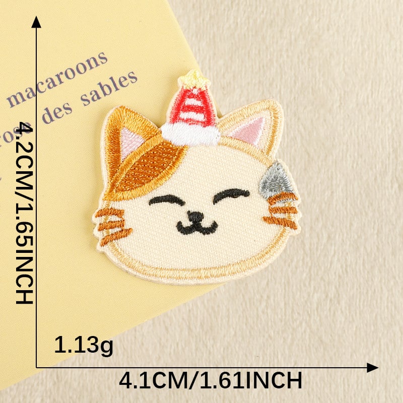 Novi vezeni našitak s crtanom mačkom, ukrasni dodaci, samoljepljivi našitak, modni dodaci, platneni našitak