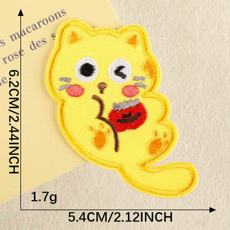 Novi vezeni našitak s crtanom mačkom, ukrasni dodaci, samoljepljivi našitak, modni dodaci, platneni našitak