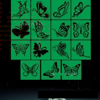 Novi predložak za novine s ručno nacrtanim paunovima i svrakama, univerzalni predložak 15x15 cm za učenike osnovne škole, set predložaka za rezanje