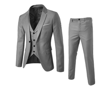 Vīriešu uzvalks DA Eiropas izmēra formāls kleita, žakete + veste + bikses, trīs daļu komplekts (var pielāgot)