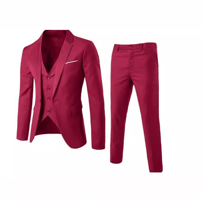 Vīriešu uzvalks DA Eiropas izmēra formāls kleita, žakete + veste + bikses, trīs daļu komplekts (var pielāgot)
