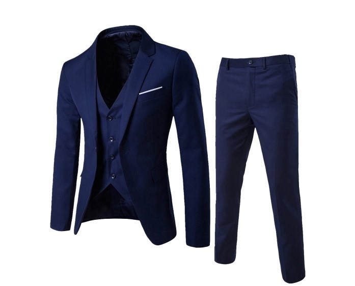 Vīriešu uzvalks DA Eiropas izmēra formāls kleita, žakete + veste + bikses, trīs daļu komplekts (var pielāgot)