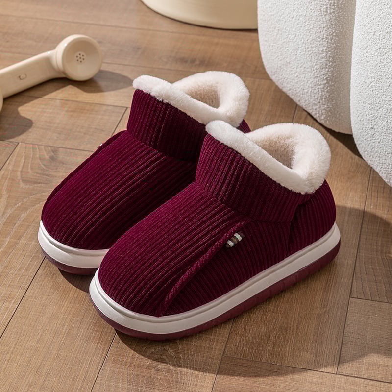 Unisex kokvilnas čības ar slēgtu papēdi pāriem, sabiezinātas siltas kokvilnas kurpes ziemai, piemērotas lietošanai iekštelpās un ārā, pūkainas čības