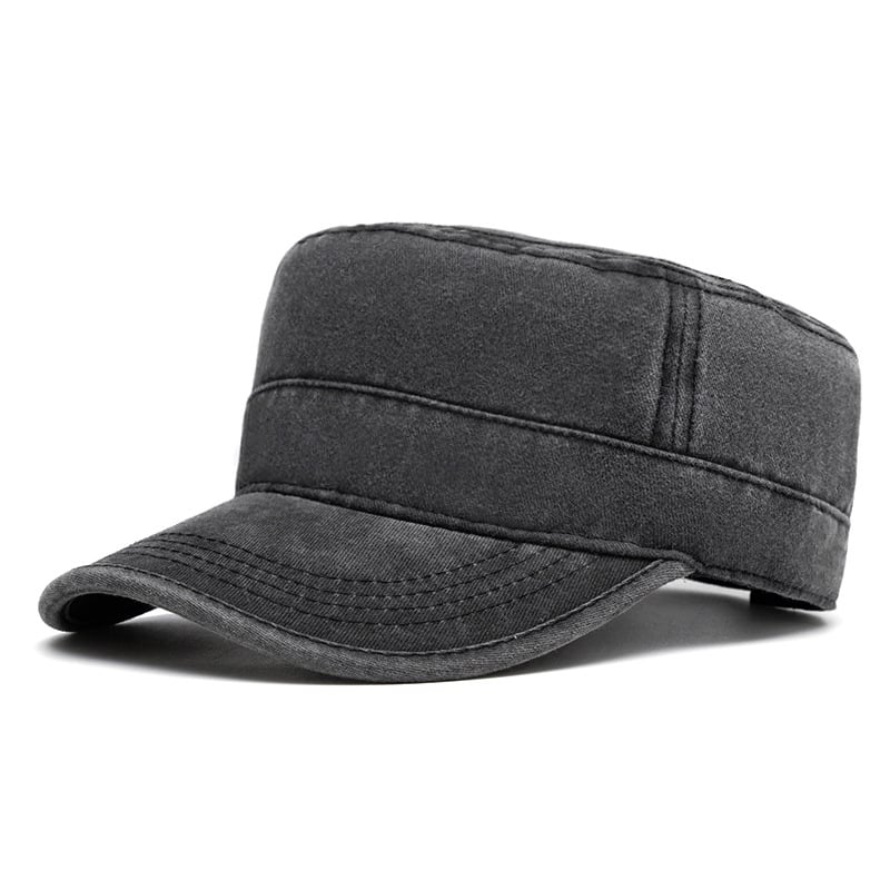 Vīriešu pavasara un rudens tīras kokvilnas beisbola cepure, Eiropas un Amerikas āra saules cepure. Plakanā augšdaļa.