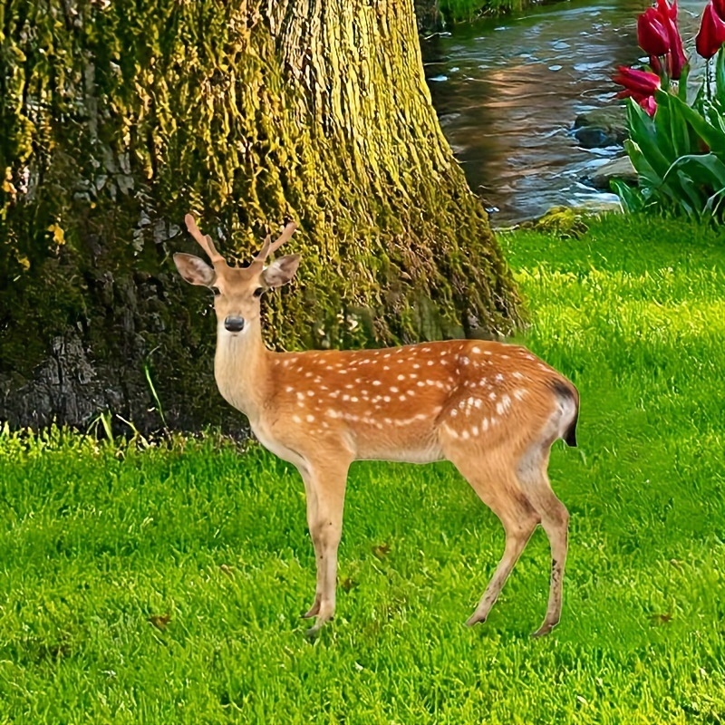 Dvimačiai plokšti akriliniai elnių sodo kuolai, kalėdinės dekoracijos, imituojami mažų gyvūnų kiemo ženklai.