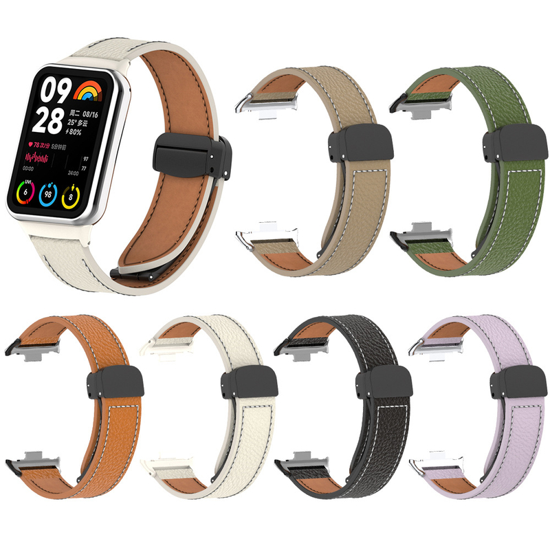 Savietojams ar Xiaomi Mi Band 9 Pro 8 Pro ādas siksniņu ar magnētisko sprādzi un Redmi Watch 5/4/6 salokāmu pulksteņa siksniņu