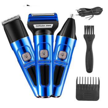 3 viename daugiafunkcis skustuvas su nuimama ir plaunama galvute, nosies kirpimo mašinėle, plaunama plaukų kirpimo mašinėle, atsparus vandeniui IPX7