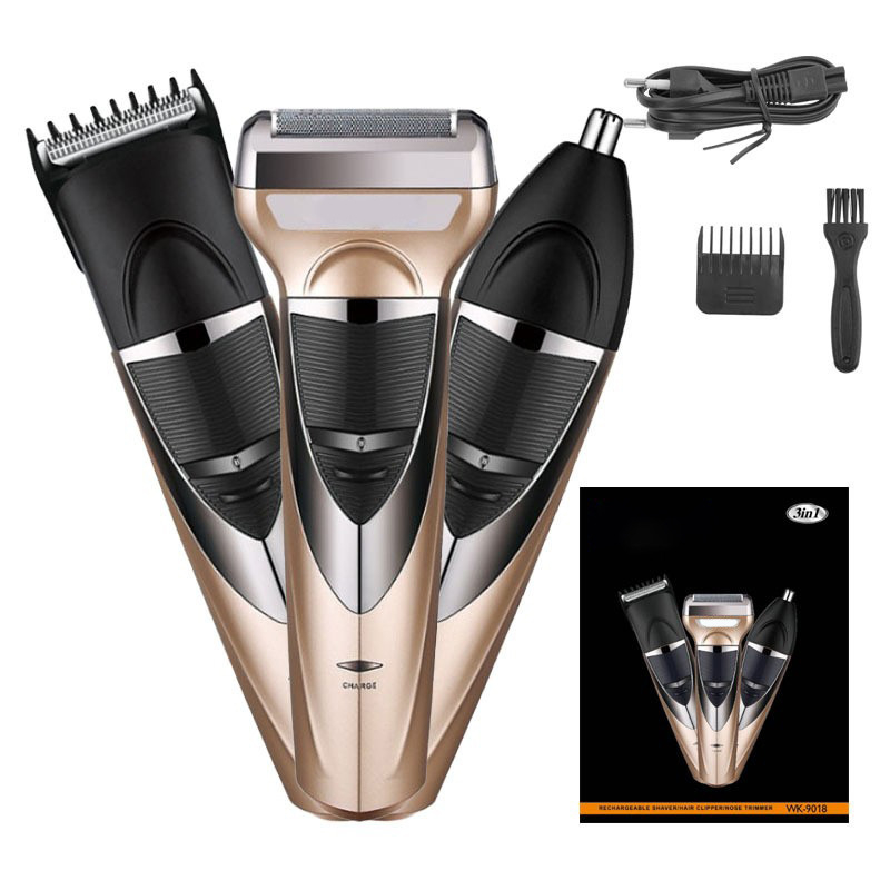 3 viename daugiafunkcis skustuvas su nuimama ir plaunama galvute, nosies kirpimo mašinėle, plaunama plaukų kirpimo mašinėle, atsparus vandeniui IPX7