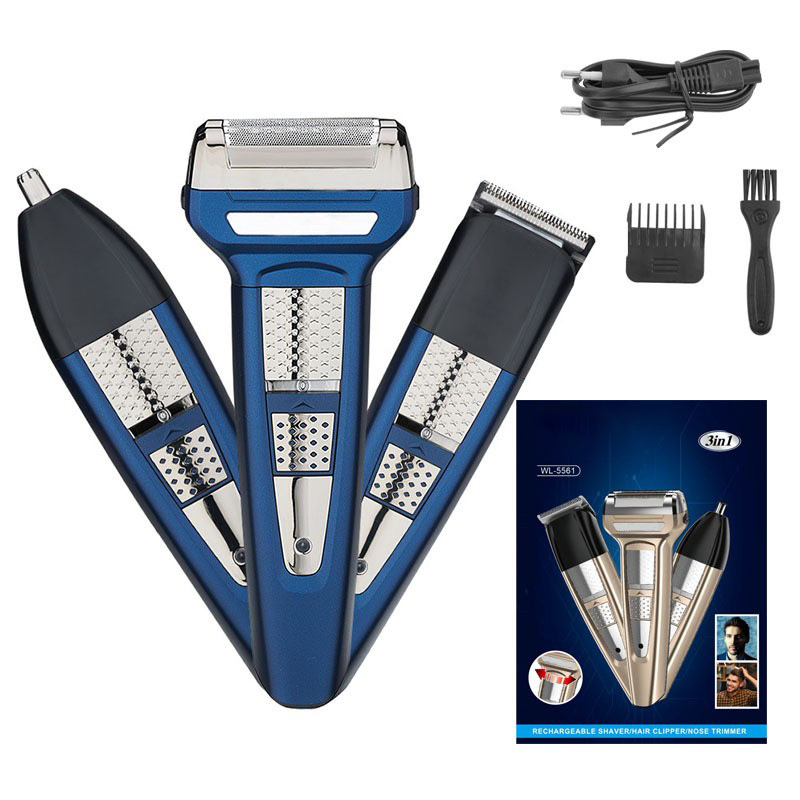 3 viename daugiafunkcis skustuvas su nuimama ir plaunama galvute, nosies kirpimo mašinėle, plaunama plaukų kirpimo mašinėle, atsparus vandeniui IPX7