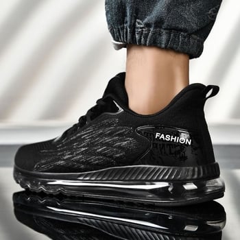 Vyriški sportiniai bateliai su viso ilgio oro pagalve smūgiams amortizuoti, lengvi vasariniai laisvalaikio bateliai su tinkliniu viršutiniu audiniu, kvėpuojantys sportbačiai, madingi korėjietiško stiliaus.