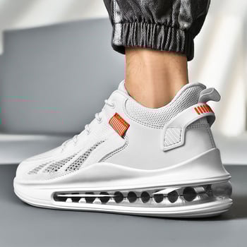 Vyriški sportiniai bateliai su viso ilgio oro pagalve smūgiams amortizuoti, lengvi vasariniai laisvalaikio bateliai su tinkliniu viršutiniu audiniu, kvėpuojantys sportbačiai, madingi korėjietiško stiliaus.