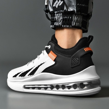 Vyriški sportiniai bateliai su viso ilgio oro pagalve smūgiams amortizuoti, lengvi vasariniai laisvalaikio bateliai su tinkliniu viršutiniu audiniu, kvėpuojantys sportbačiai, madingi korėjietiško stiliaus.