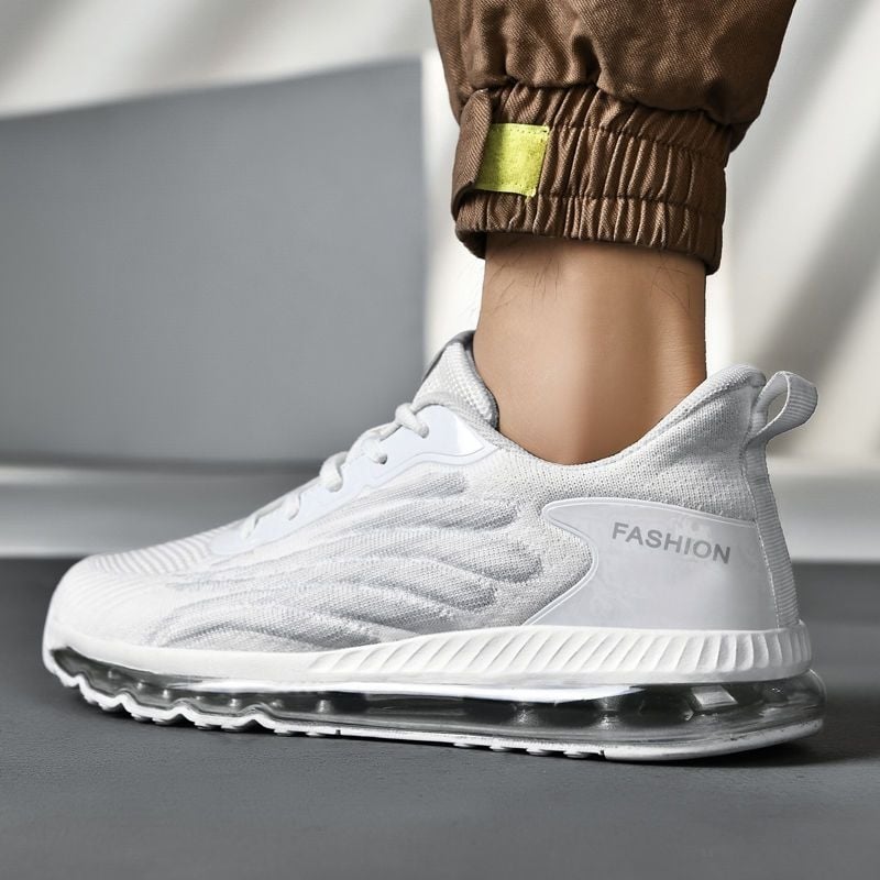 Vyriški sportiniai bateliai su viso ilgio oro pagalve smūgiams amortizuoti, lengvi vasariniai laisvalaikio bateliai su tinkliniu viršutiniu audiniu, kvėpuojantys sportbačiai, madingi korėjietiško stiliaus.