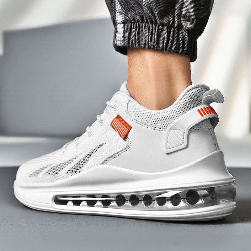 Vyriški sportiniai bateliai su viso ilgio oro pagalve smūgiams amortizuoti, lengvi vasariniai laisvalaikio bateliai su tinkliniu viršutiniu audiniu, kvėpuojantys sportbačiai, madingi korėjietiško stiliaus.