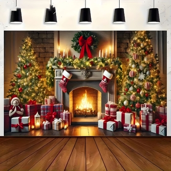 Jauns pārrobežu Ziemassvētku fons, Ziemassvētku rotājums, svētku ballīšu fons, terases rotājums