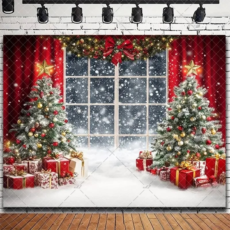 Трансгранична дропшипинг коледна тематика Дядо Коледа гоблени за прозорци в скандинавски стил декорация за дома