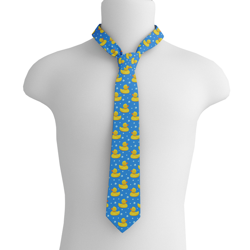 Cravată cu imprimeu de rață 8 cm, cravată formală business, cravată cu dungi la modă din poliester, stil unic pentru femei